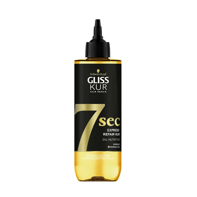 Schwarzkopf Gliss KUR لإصلاح الشعر - قناع 7 ثوانٍ إكسبرس للإصلاح - 200 مل